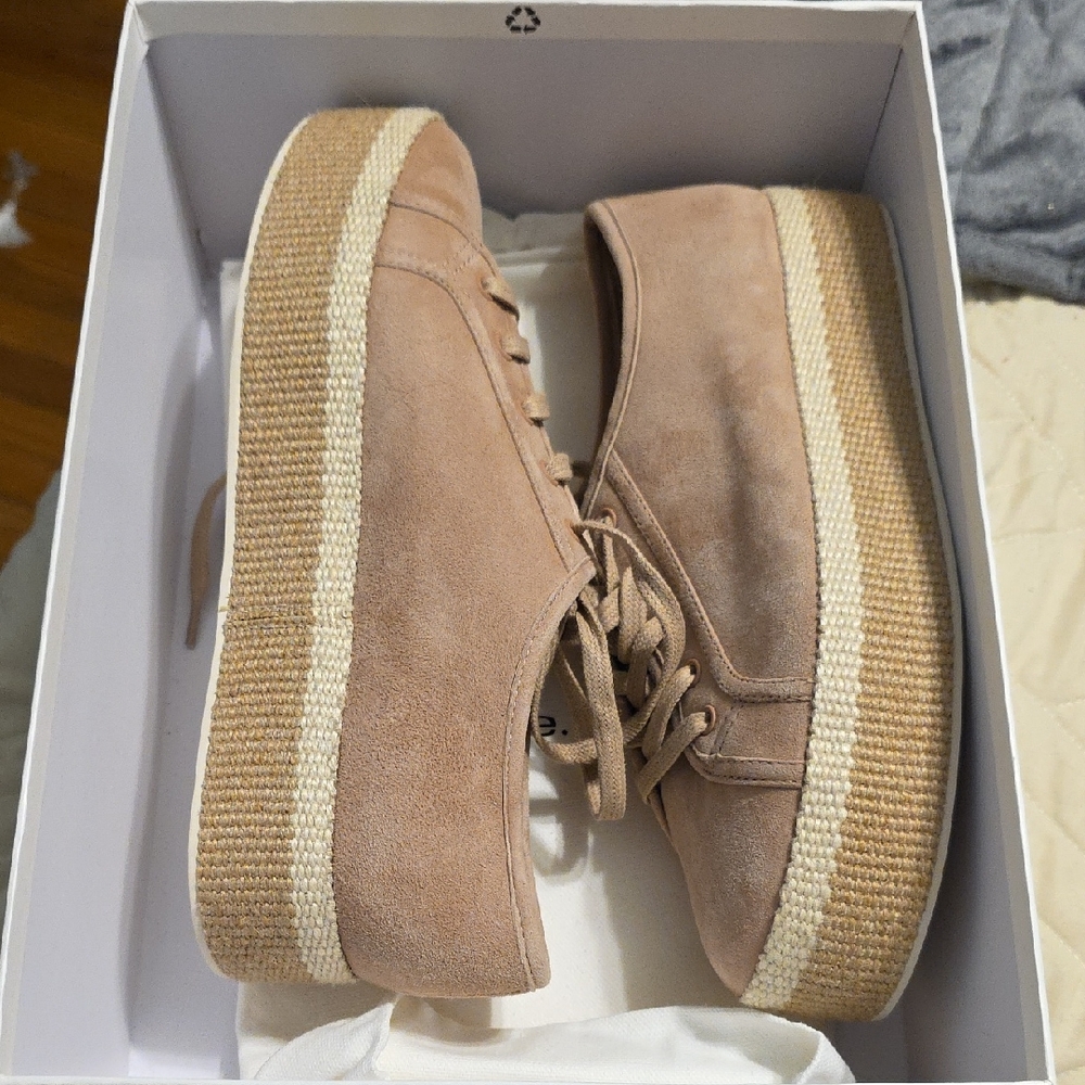 Vince Suede Tan Platform Shoes
